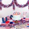 4 Pack 6.6 ft Red White Blue Patriotic Tinsel Garland with American Flags, Metallic Foil Fringe Banner Streamers for 4th of July